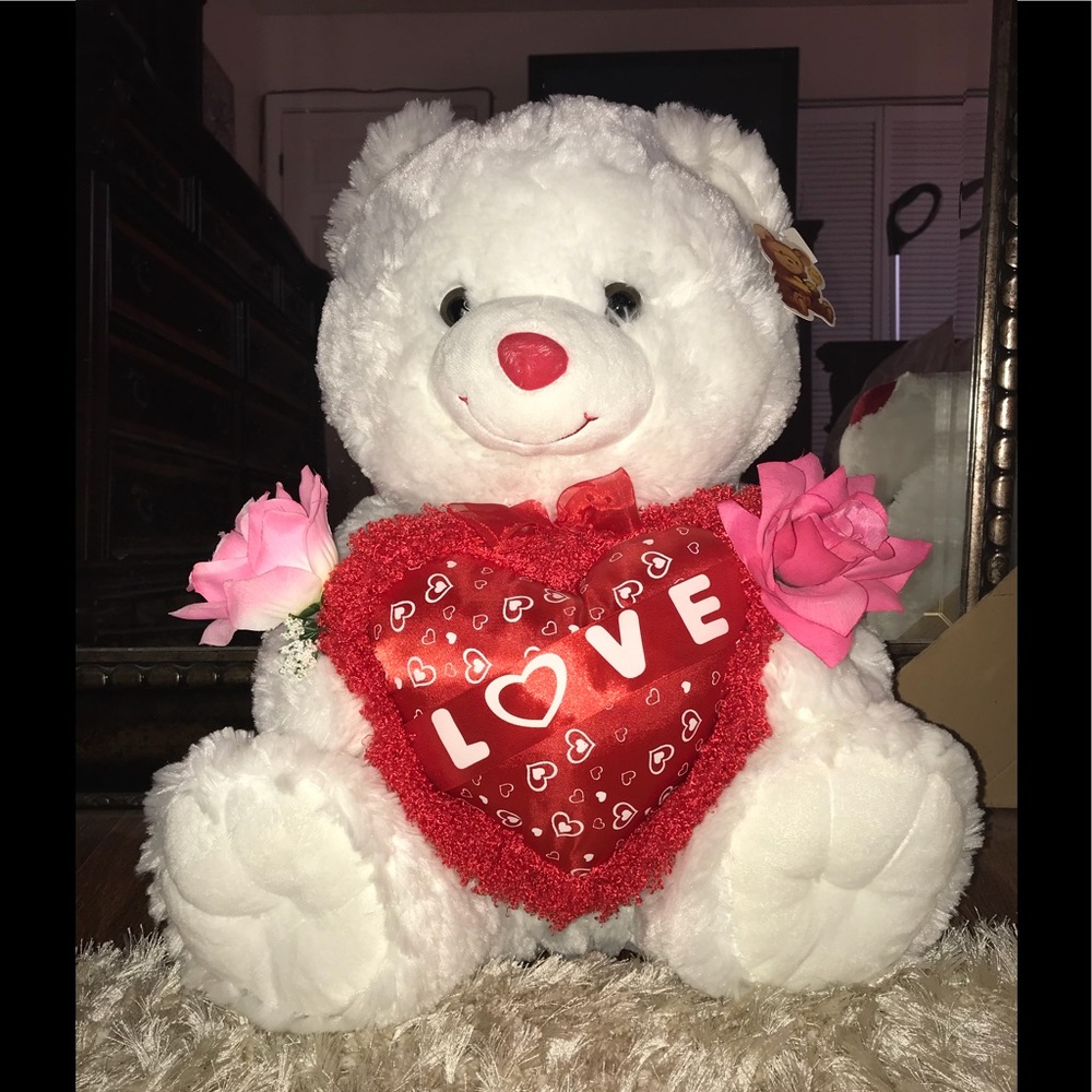 White singing teddy bear